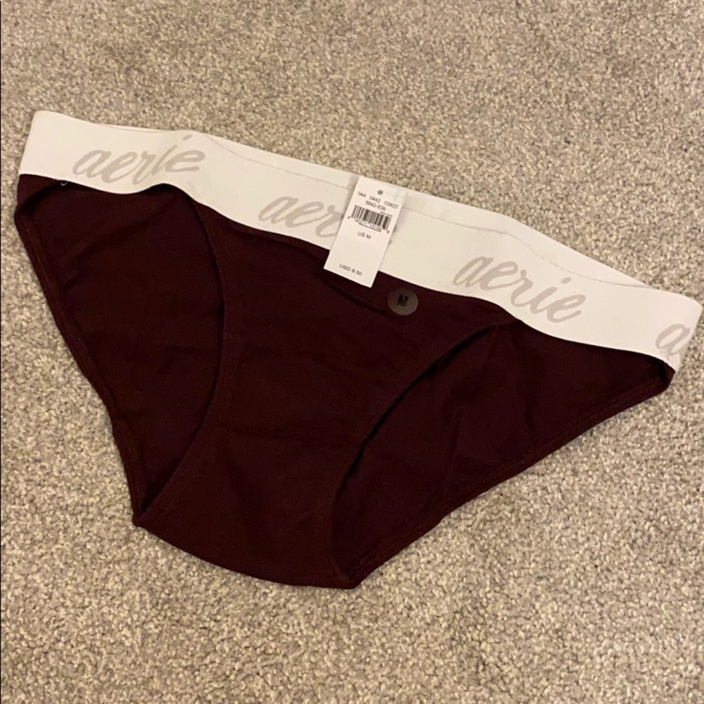 2 pairs of maroon Aerie bikini panties